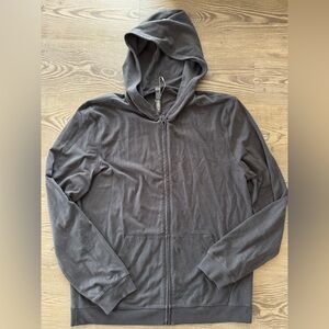 SKIMS Men's Charcoal Zip-Up Sweater